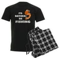 thumbnail image 1 of CafePress - I'd Rather Be Fishing Men's Dark Pajamas - Men's Dark Loose Fit Cotton Pajama Set, 1 of 7