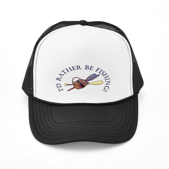 CafePress - I'd Rather Be Fishing! - Adjustable Unisex Printed Trucker Hat with Mesh Back