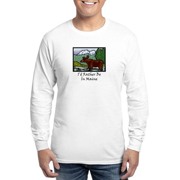 CafePress - I'd Rather Be In Maine Long Sleeve T Shirt - Unisex Cotton Long Sleeve T-Shirt