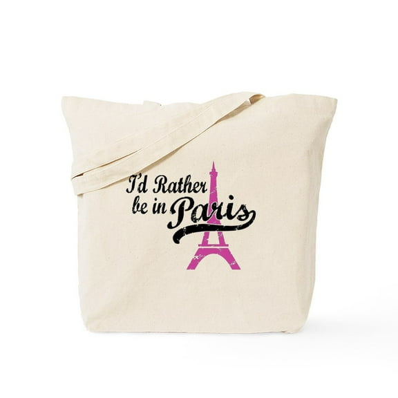 CafePress - I'd Rather Be In Paris Tote Bag - Unisex Canvas Tote Bag, Beige, 1-Piece