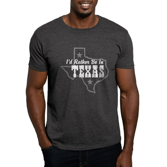 CafePress - I'd Rather Be In Texas Dark T Shirt - Men's Classic Graphic Cotton T-Shirt