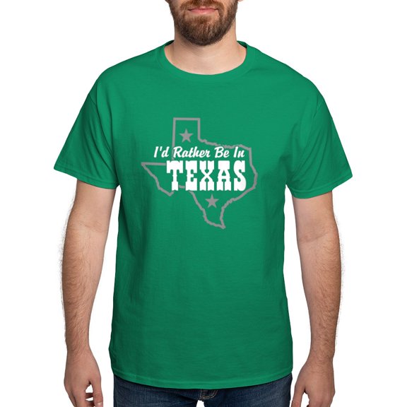 CafePress - I'd Rather Be In Texas Dark T Shirt - Men's Classic Graphic Cotton T-Shirt