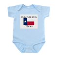 thumbnail image 1 of CafePress - I'd Rather Be In Texas Infant Bodysuit - Baby Light Bodysuit, Size Newborn - 24 Months, 1 of 4