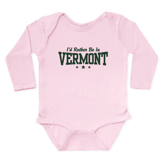 CafePress - I'd Rather Be In Vermont Body Suit - Long Sleeve Cotton Baby Bodysuit