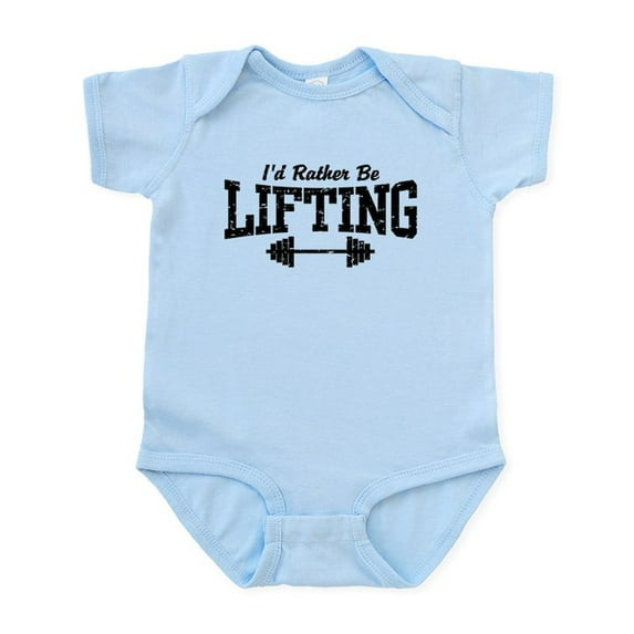 CafePress - I'd Rather Be Lifting Weights Infant Bodysuit - Baby Light Bodysuit, Size Newborn - 24 Months