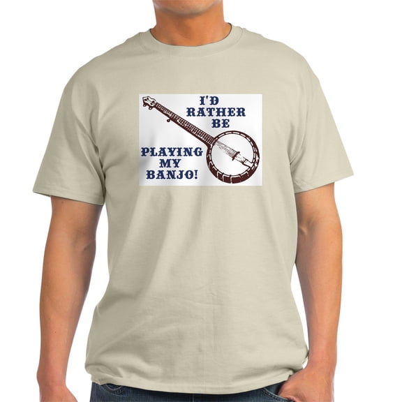 CafePress - I'd Rather Be Playing My Banj Light T Shirt - Men's Classic Graphic T-Shirt