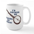 thumbnail image 1 of CafePress - I'd Rather Be Playing My Banjo Large Mug - 15 oz Ceramic Large White Novelty Mug, 1 of 6