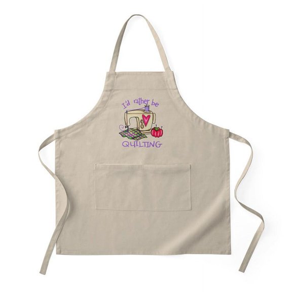 CafePress - I'd Rather Be Quilting Apron (Dark) - Kitchen Apron with Pockets, Grilling Apron, Baking Apron