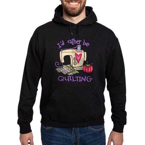 CafePress - I'd Rather Be Quilting Hoodie (Dark) - Pullover Hoodie, Classic, Comfortable Hooded Sweatshirt
