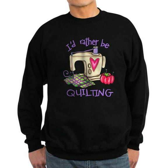 CafePress - I'd Rather Be Quilting Sweatshirt - Classic Crew Neck Sweatshirt
