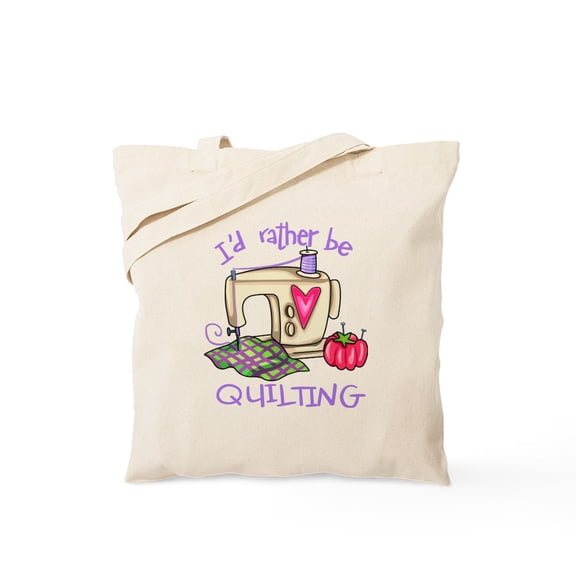 CafePress - I'd Rather Be Quilting Tote Bag - Unisex Canvas Tote Bag, Beige, 1-Piece