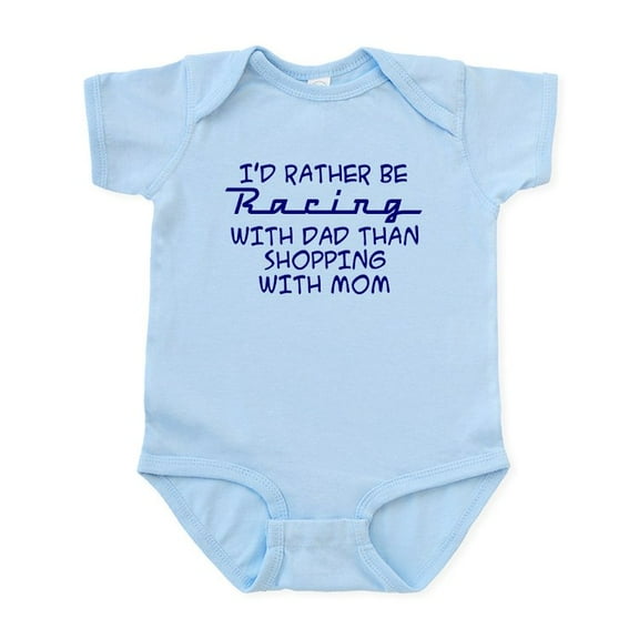CafePress - I'd Rather Be Racing With Dad Infant Bodysuit - Baby Light Bodysuit, Size Newborn - 24 Months