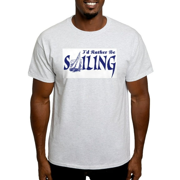 CafePress - I'd Rather Be Sailing Ash Grey T Shirt - Men's Classic Graphic T-Shirt