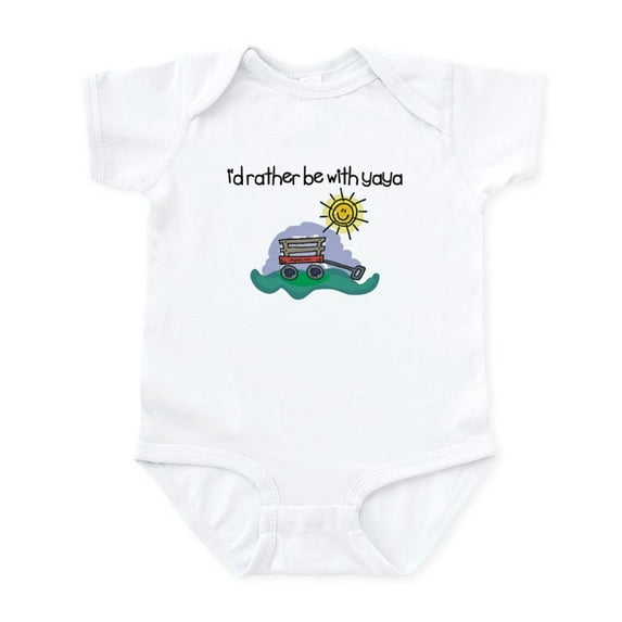 CafePress - I'd Rather Be With Yaya Baby Onesie - Baby Light Bodysuit, Size Newborn - 24 Months
