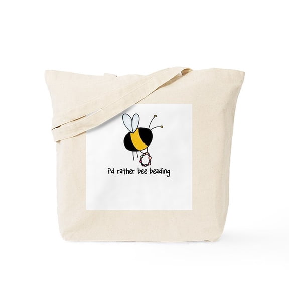 CafePress - I'd Rather Bee Beading Tote Bag - Unisex Canvas Tote Bag, Beige, 1-Piece