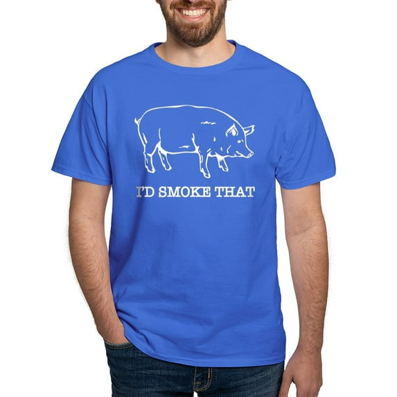 CafePress - I'd Smoke That Funny Pig T Shirt - Men's Classic Graphic Cotton T-Shirt