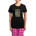 thumbnail image 1 of CafePress - I'll Be Fitnees Whole Pizza In My Mouth Pajamas - Women's Short Sleeve Print T-Shirt and Pants Dark Cotton Pajama Set, 1 of 7