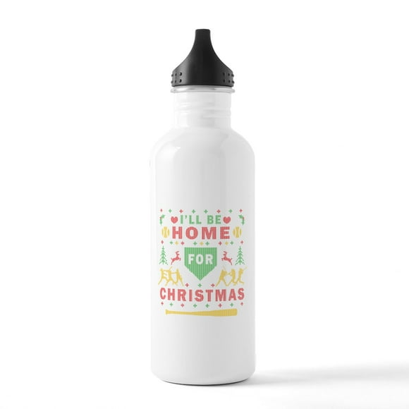CafePress - I'll Be Home Fastpitch Softball Ugly Christmas Wat - Stainless Steel Water Bottle, Sports Bottle, 1.0L