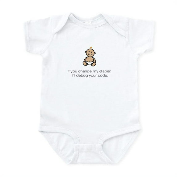CafePress - I'll Debug Your Code Snap Creeper - Baby Light Bodysuit, Size Newborn - 24 Months