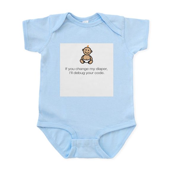 CafePress - I'll Debug Your Code Snap Creeper - Baby Light Bodysuit, Size Newborn - 24 Months