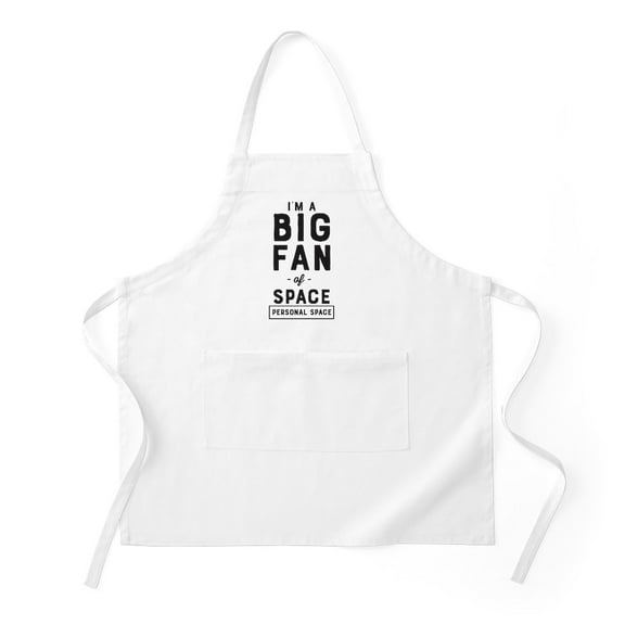 CafePress - I'm A Big Fan Of Space Personal Space Light - Kitchen Apron with Pockets, Grilling Apron, Baking Apron