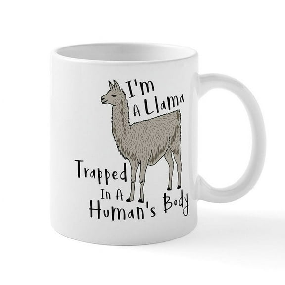 CafePress - I'm A Llama Trapped In A Human's - 11 oz Ceramic Mug - Novelty Coffee Tea Cup
