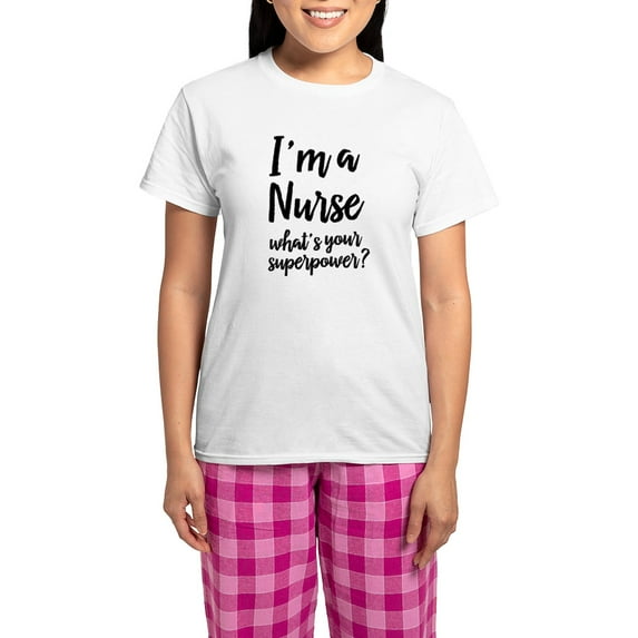 CafePress - I'm A Nurse What's Your Sup Women's Light Pajamas - Women's Short Sleeve Print T-Shirt and Pants Light Cotton Pajama Set