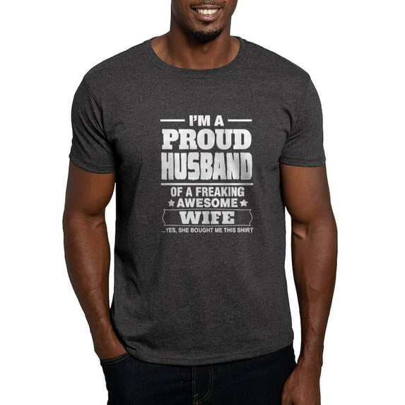 CafePress - I'm A Proud Husband Of A Freaking Awesome Wife T S - Men's Classic Graphic Cotton T-Shirt