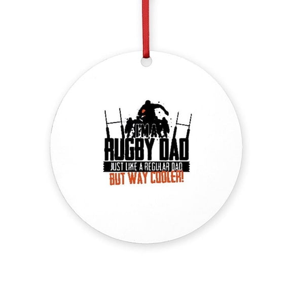 CafePress - I'm A Rugby Dad, Just Like A Regu - Round Wood Ornament 4"