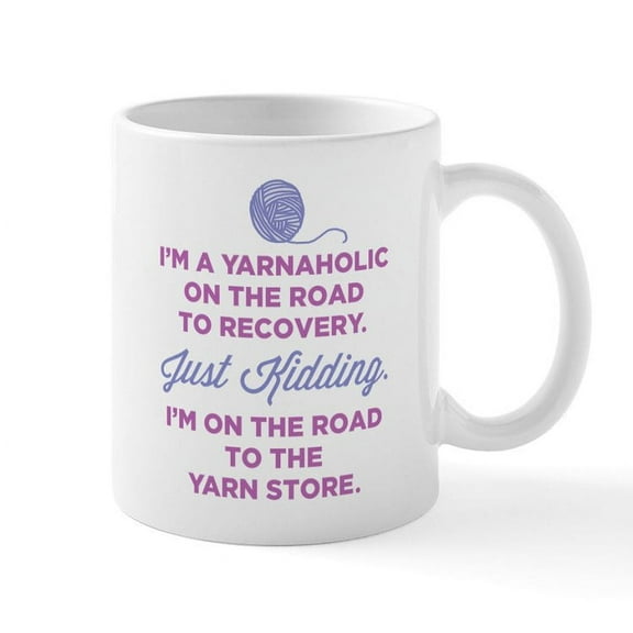 CafePress - I'm A Yarnaholic Mugs - 11 oz Ceramic Mug - Novelty Coffee Tea Cup
