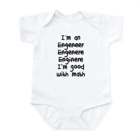 CafePress - I'm An Engineer I'm Good At Math Body Suit - Baby Light Bodysuit, Size Newborn - 24 Months