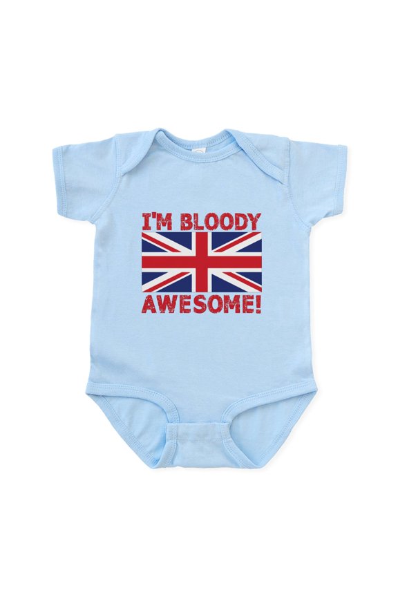 - I'm Bloody Awesome! Union Jack Flag Body Suit - Baby Light Bodysuit, Size Newborn - 24 Months
