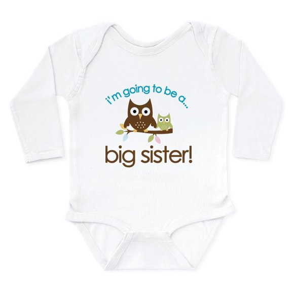 CafePress - I'm Going To Be A Big Sister Owl Shirt Body Suit - Long Sleeve Cotton Baby Bodysuit