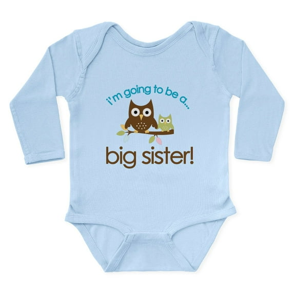 CafePress - I'm Going To Be A Big Sister Owl Shirt Body Suit - Long Sleeve Cotton Baby Bodysuit