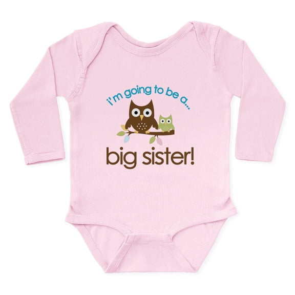 CafePress - I'm Going To Be A Big Sister Owl Shirt Body Suit - Long Sleeve Cotton Baby Bodysuit