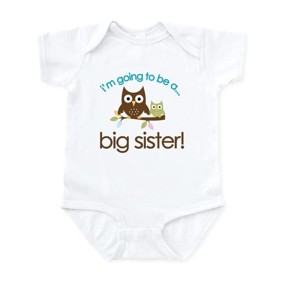 CafePress - I'm Going To Be A Big Sister Owl Shirt Infant Body - Baby Light Bodysuit, Size Newborn - 24 Months