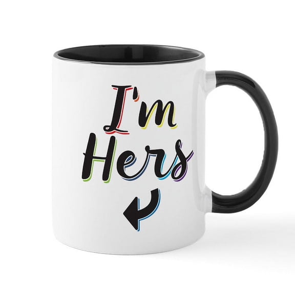 CafePress - I'm Hers Gay Pride Mug - 11 oz Ceramic Mug - Novelty Coffee Tea Cup