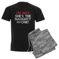 thumbnail image 1 of CafePress - I'm Nice She's The Naughty One Men's Dark Pajamas - Men's Dark Loose Fit Cotton Pajama Set, 1 of 7