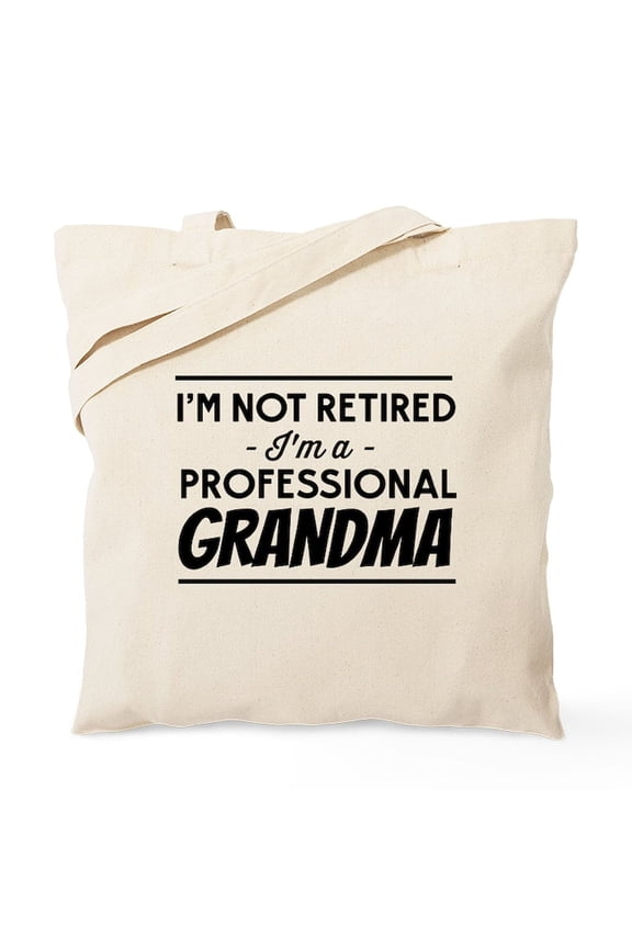 - I'm Not Retired I'm A Professional Grandma Tote Ba - Unisex Canvas Tote Bag, Beige, 1-Piece