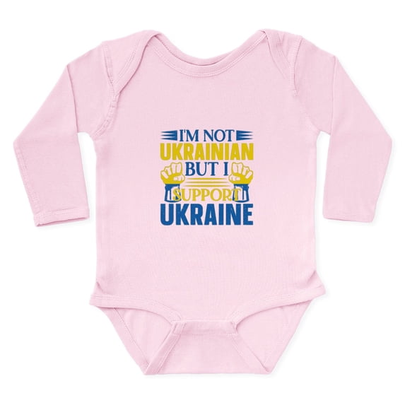CafePress - I'm Not Ukrainian But I Support Ukraine Body Suit - Long Sleeve Cotton Baby Bodysuit