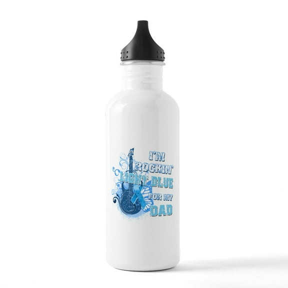 CafePress - I'm Rockin' Light Blue For My Stainless Water Bott - Stainless Steel Water Bottle, Sports Bottle, 1.0L