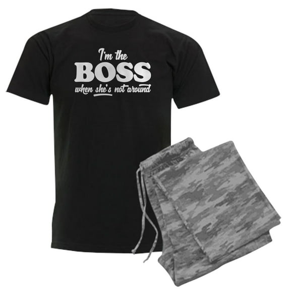 CafePress - I'm The Boss Men's Dark Pajamas - Men's Dark Loose Fit Cotton Pajama Set