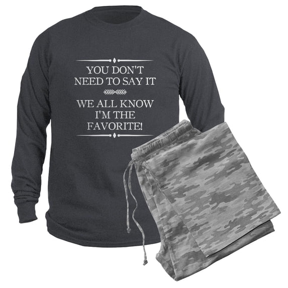 CafePress - I'm The Favorite - Men's Long Sleeve Charcoal Pajama Set