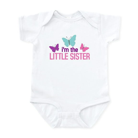 CafePress - I'm The Little Sister Butterfly Infant Bodysuit - Baby Light Bodysuit, Size Newborn - 24 Months