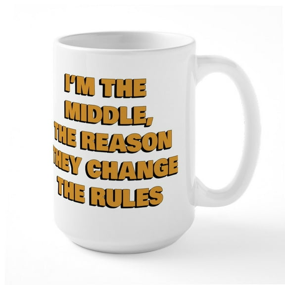 CafePress - I'm The Middle - 15 oz Ceramic Large White Novelty Mug