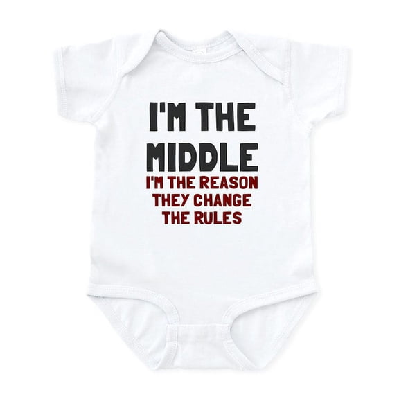 CafePress - I'm The Middle Change Rules Infant Bodysuit - Baby Light Bodysuit, Size Newborn - 24 Months