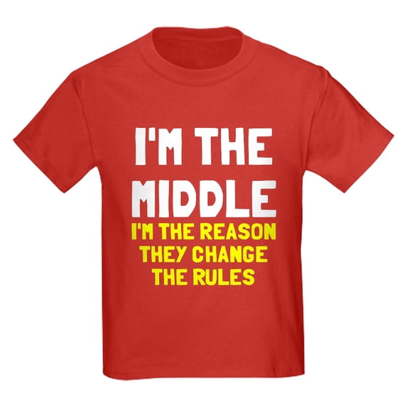 CafePress - I'm The Middle Change Rules Kids Dark T Shirt - Dark T-Shirt Kids XS-XL