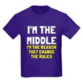 thumbnail image 1 of CafePress - I'm The Middle Change Rules Kids Dark T Shirt - Dark T-Shirt Kids XS-XL, 1 of 4