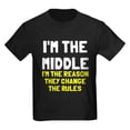 thumbnail image 1 of CafePress - I'm The Middle Change Rules Kids Dark T Shirt - Dark T-Shirt Kids XS-XL, 1 of 4