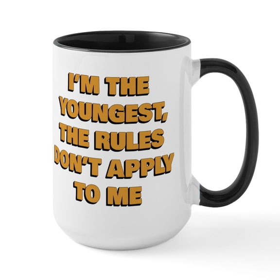 CafePress - I'm The Youngest - 15 oz Ceramic Large White Novelty Mug